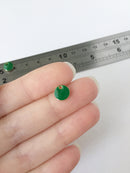 8 x Green Enamelled Round Sequins, 8mm