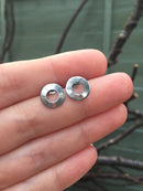 1 pair x Open Round Stainless Steel Earring Studs
