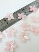 10 x 22mm Pearl Pink Flower Beads, Cellulose Acetate Flowers (3143)