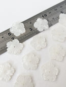 10 x Pearl White Flower Beads for Tiara Making, 20mm (0853S)