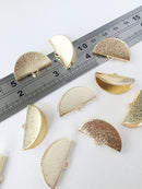 2 x Gold Plated Ribbon End Charms, 15x25mm (0668)