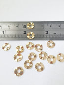 10 x 18K Gold Plated Wavy Disc Charms, 9mm (0017)