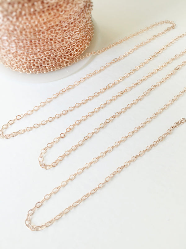 2 yards x Fine Rose Gold Plated Brass Chain