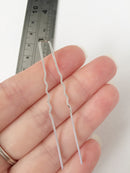 10 x Rhodium Bobby Pins Dull Silver Hair Pins DIY, 64mm Long (0715)