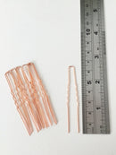 10 x Rose Gold Bobby Pins, 64mm Long (0718)