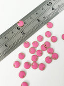 8 x 8mm Hot Pink Enamelled Metal Sequin Charms