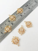 1 x 24K Gold Plated Cubic Zirconia Chandelier Jewellery Connector, 19x14mm (0193)