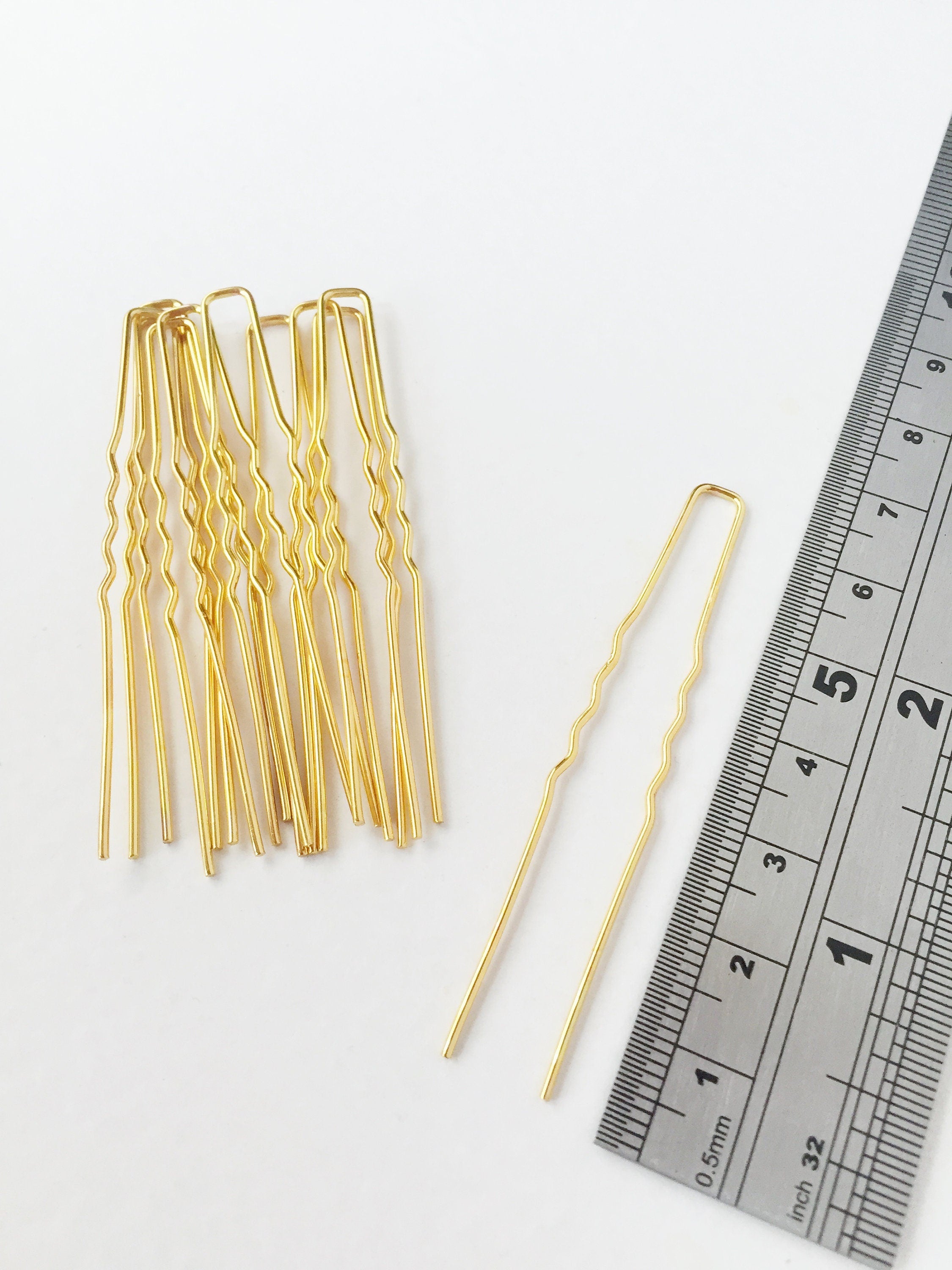 10 x Gold Bobby Pins, 64mm Long (0721)