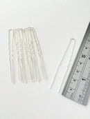10 x Bright Silver Hair Pins, DIY Hair Pins 64mm Long (0716)