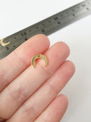 4 x Small 18K Gold Plated Crescent Moon Charms, 11.5mm (0321)