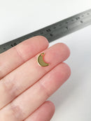 8 x Gold Plated Stainless Steel Crescent Moon Charms, 10x7mm (0326)