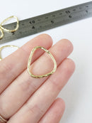 6 x Gold Plated Rounded Wavy Triangle Connectors, 25x22mm (0744)