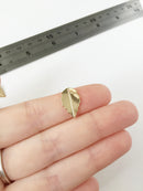 10 x 18K Gold Plated Leaf Charms, 17x10mm (0164)