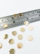 6 x 18K Real Gold Plated Brass Flower Bud Charms, 9x8mm (0155)