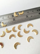 8 x Gold Plated Stainless Steel Crescent Moon Charms, 10x7mm (0326)