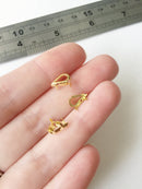 12 x 6x10mm Gold Tone Claw Brass Setting for Pear Cut Stones (0941)
