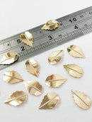 10 x 18K Gold Plated Leaf Charms, 17x10mm (0164)