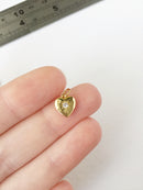 1 x Small Gold Plated Cubic Zirconia Star Heart Pendants, 10x8mm (0214G)