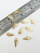 1 x 18K Gold Plated Heart Shaped Evil Eye Charm with Cubic Zirconia, 16x7mm (0273)