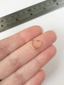 10 x Gold Plated Stainless Steel Heart Connectors, 10x10.5mm (0118)