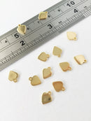 8 x Gold Plated Stainless Steel Heart Charms, 7.5x9.5mm (0112)