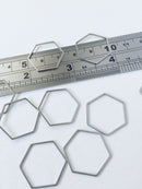8 x Stainless Steel Hexagon Connectors, 22mm Hexagon Linking Rings (0436)