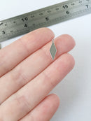 6 x Real Platinum Plated Rhombus Charms, 16x5.5mm (0439)