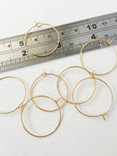 3 pairs x Gold Plated Stainless Steel Hoop Earring Wire, 25mm (3101)