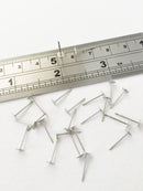 20 pairs x Stainless Steel Flat Pad Earring Studs, 4x12mm (0813)