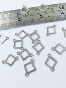 10 x Stainless Steel Rhombus Connectors, 16.5x12.5mm Open Rhombus Links (0347)