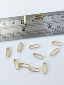 10 x Gold Plated Satin Finish Oval Chain Links, 10x3mm (0351)
