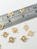 2 x 18K Gold Plated Tree Charms, 14x10mm Tree Pendants