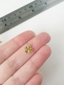 2 x 18K Gold Plated Four Leaf Clover Charms, 10x9mm (0142G)