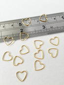 10 x Gold Plated Stainless Steel Heart Connectors, 10x10.5mm (0118)