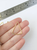 6 x Gold Plated Rounded Triangle Connectors, 22x28mm Open Back Triangle Bezel (0795)