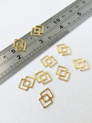 8 x Gold Stainless Steel Double Rhombus Connectors, 11x16mm (0804G)