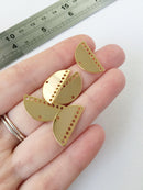 2 x 18K Gold Plated Semi Circle Multiloop Connectors, 21x11mm (0453)