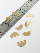 2 x 18K Gold Plated Semi Circle Multiloop Connectors, 21x11mm (0453)