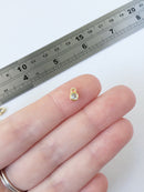 10 x Tiny Gold Cubic Zirconia Charms, 6x4mm (0186)