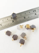1 x Tiny Smoky Grey Agate Pendant, 13x9mm (0426)