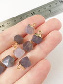 1 x Tiny Smoky Grey Agate Pendant, 13x9mm (0426)