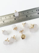 1 x Tiny Natural Quartz Pendant, 13x9mm (0432)