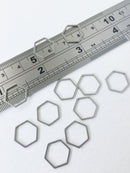 10 x Stainless Steel Hexagon Connectors, 14x12mm (0446)