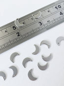 10 x Stainless Steel Crescent Moon Charms, 10x7mm (0443)