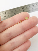 20 pairs x 4mm Gold Plated Flat Pad Earring Studs, Earring Blanks (0401)