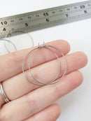 5 pairs x Stainless Steel Hoop Earring Wire, 30x35mm Beadable Earring Hoops (3122)