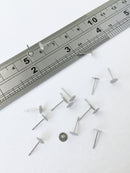 20 pairs x Stainless Steel Flat Pad Earring Studs, 5x10mm Pad Earring Posts (2281)