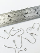 10 pairs x Stainless Steel Plain Earring Hooks, 18mm (2400)