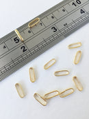 10 x Gold Plated Satin Finish Oval Chain Links, 10x3mm (0351)