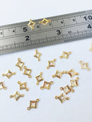 10 x Tiny 18K Gold Plated Rhombus Connectors, 10x7mm (0355)